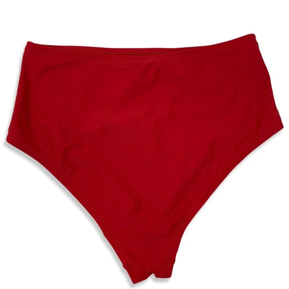 Fashion Nova‎ Red High Waist Bikini Bottom Small